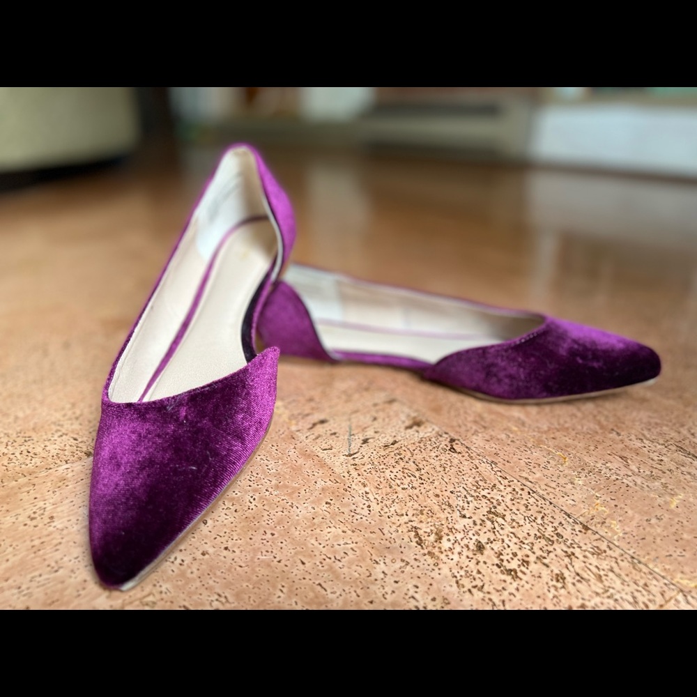 Velvet flats- open sides for added style